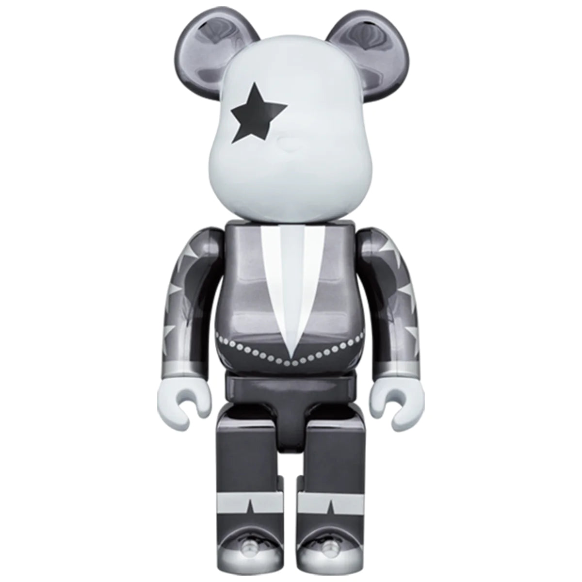 Medicom Bearbrick 100% & 400% Set KISS Starchild Chrome Version