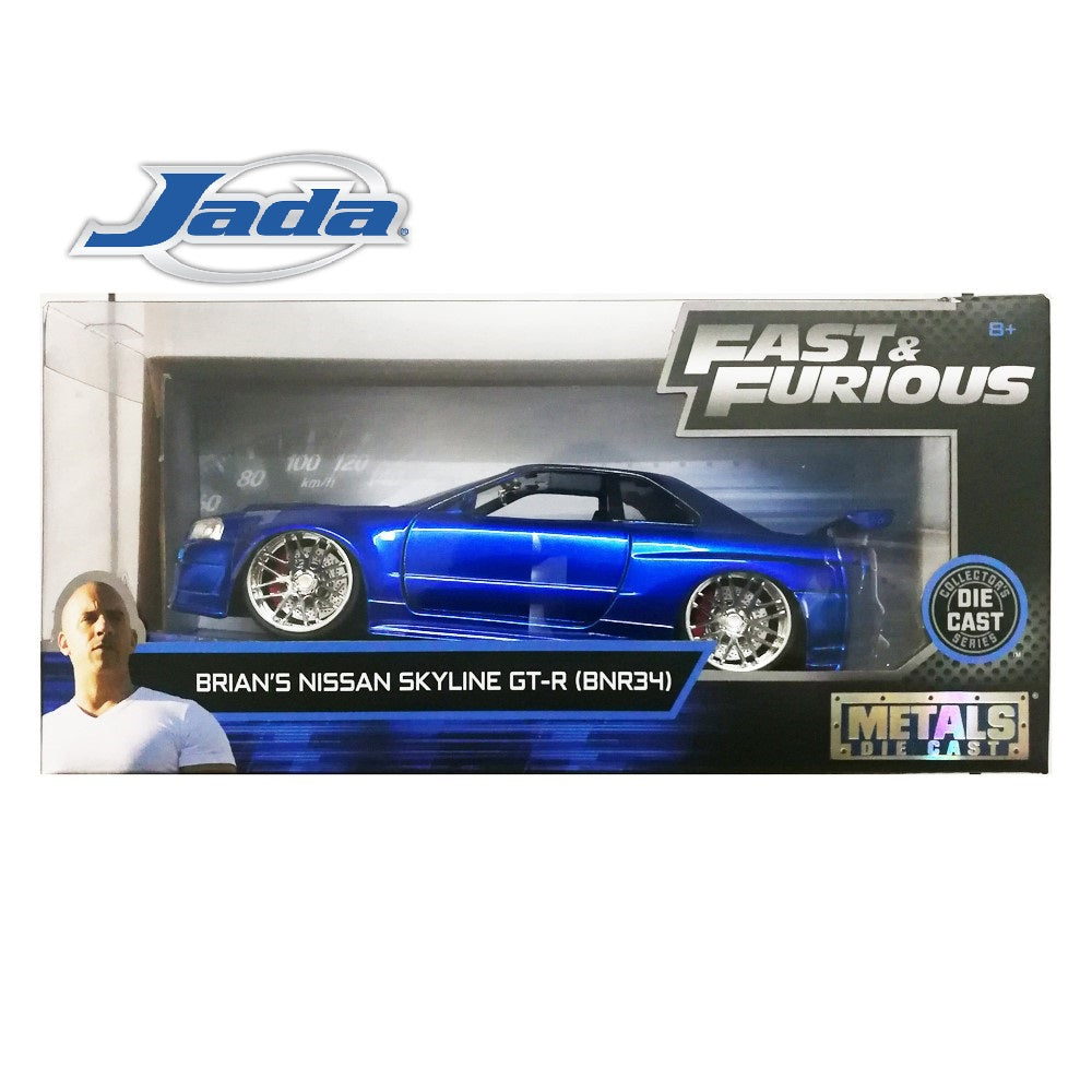 Fast & Furious - Brian's Nissan Skyline GT-R (R34) BLEU - Jada 1/24 - 97173  - Passion Diecast