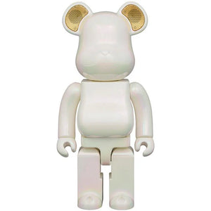 Medicom Rinaro Bearbrick Audio Iridescent 400% Portable Bluetooth Speaker Pearl Mirage