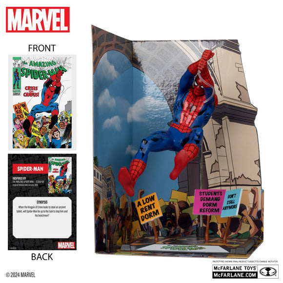 Mcfarlane Toys Marvel Spider-Man 1:10th Scale with Scene (The Amazing Spider-Man #68) GOLD LABEL