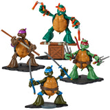 Playmates TMNT 40th Anniversary Original Sketch Turtle Figure 4-Pack Bundle with Comic Book